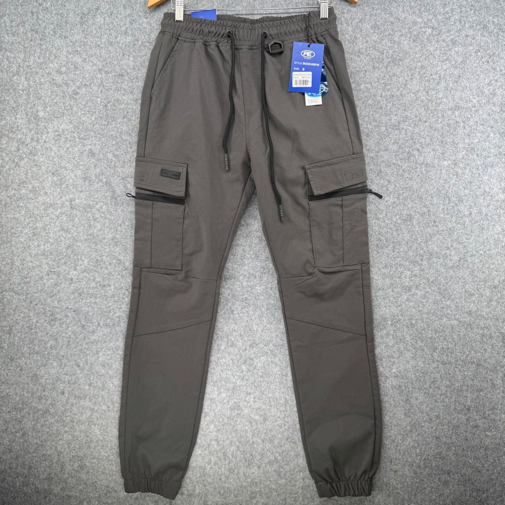 NEW Riot Empire Cargo Joggers Mens Size S Dark Grey MNJG4532-DKGRY-RE Streetwear